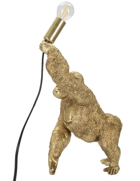 Lampe à poser originale Gorille Hauteur 40 cm en Résine Métal Doré Gorilla 