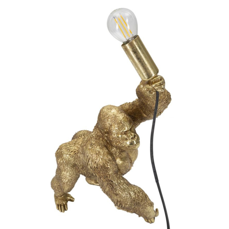 Lampe à poser originale Gorille Hauteur 40 cm en Résine Métal Doré Gorilla 