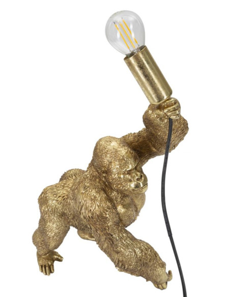 Lampe à poser originale Gorille Hauteur 40 cm en Résine Métal Doré Gorilla 