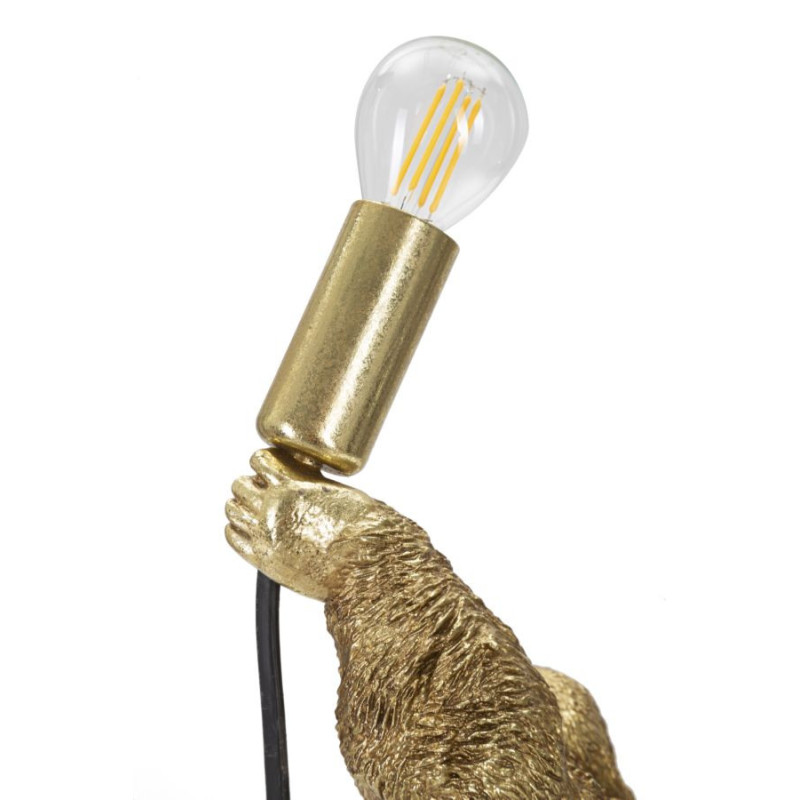 Lampe à poser originale Gorille Hauteur 40 cm en Résine Métal Doré Gorilla 