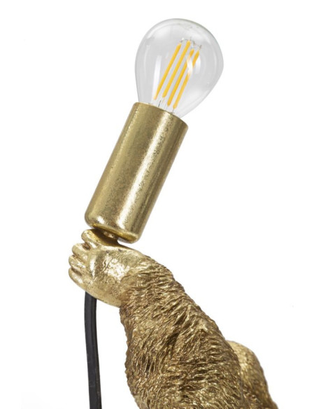 Lampe à poser originale Gorille Hauteur 40 cm en Résine Métal Doré Gorilla 
