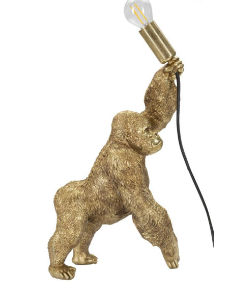Lampe à poser originale Gorille Hauteur 40 cm en Résine Métal Doré Gorilla 