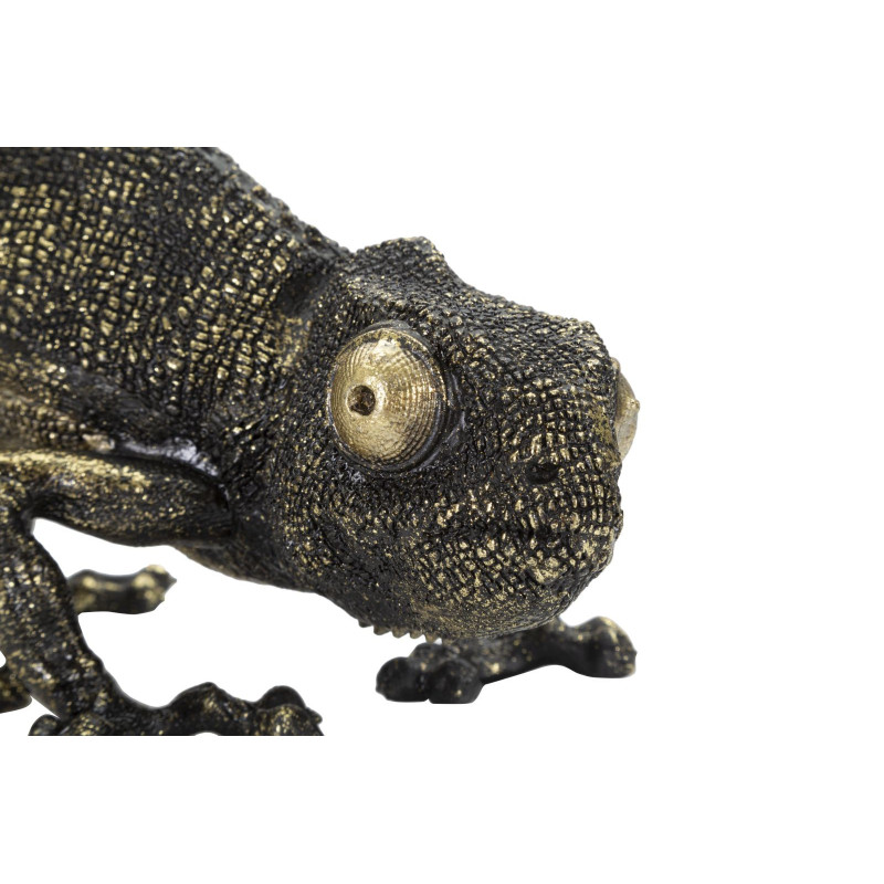 Lampe à poser originale Caméléon 37 cm en Résine Noir Doré Camaleonte 