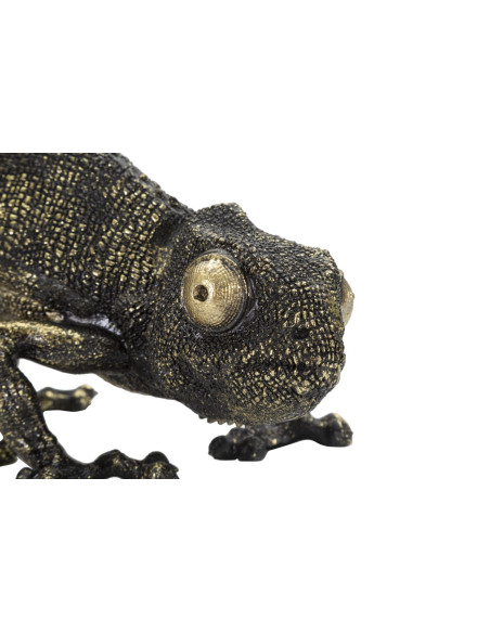 Lampe à poser originale Caméléon 37 cm en Résine Noir Doré Camaleonte 