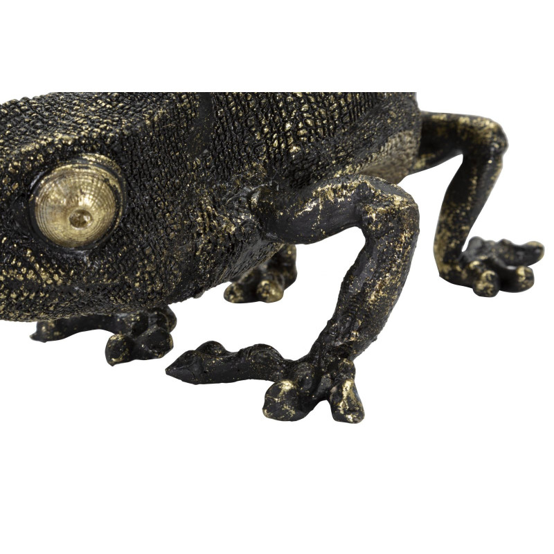Lampe à poser originale Caméléon 37 cm en Résine Noir Doré Camaleonte 