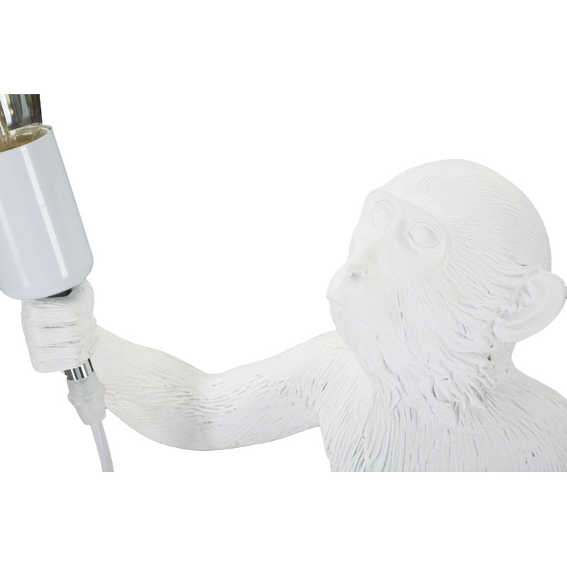 Lampe à poser originale XL Singe debout Hauteur 55 cm en Résine Métal Blanc Monkey 