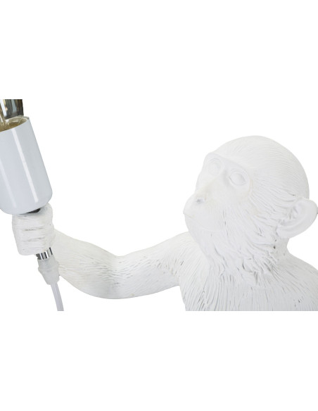 Lampe à poser originale XL Singe debout Hauteur 55 cm en Résine Métal Blanc Monkey 