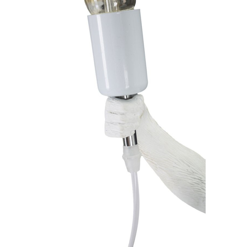 Lampe à poser originale XL Singe debout Hauteur 55 cm en Résine Métal Blanc Monkey 