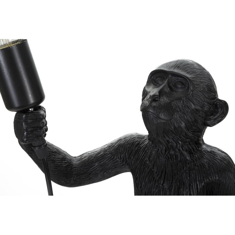 Lampe à poser originale XL Singe debout Hauteur 55 cm en Résine Métal Noir Monkey 