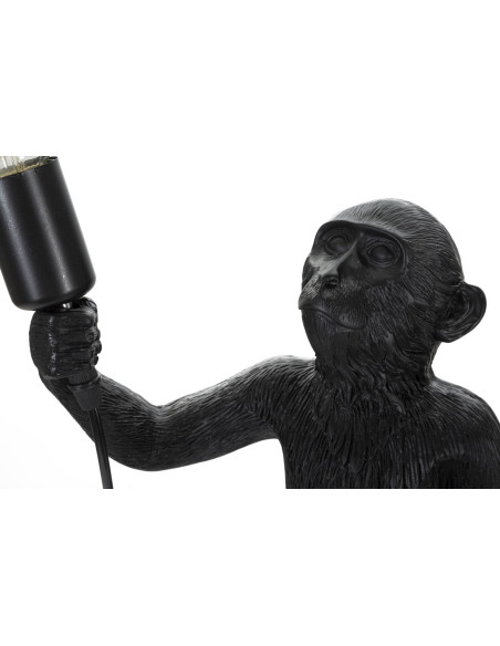 Lampe à poser originale XL Singe debout Hauteur 55 cm en Résine Métal Noir Monkey 