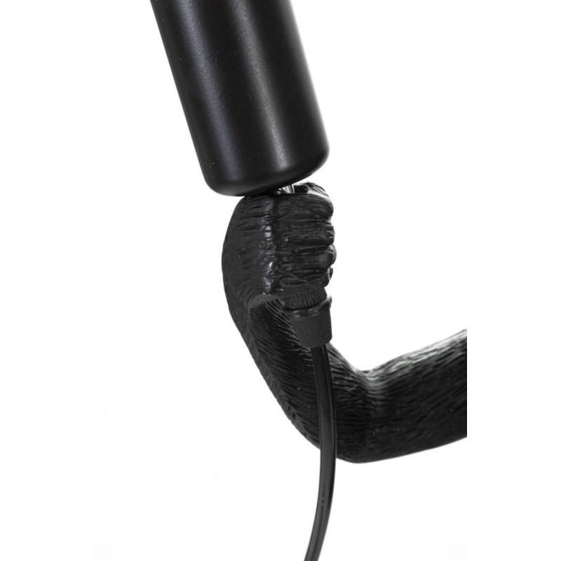 Lampe à poser originale XL Singe debout Hauteur 55 cm en Résine Métal Noir Monkey 
