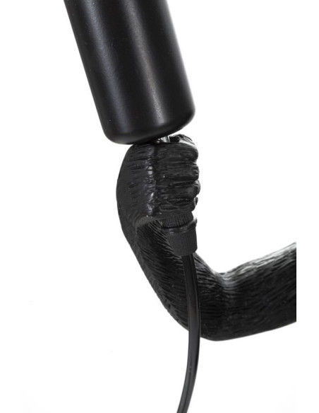 Lampe à poser originale XL Singe debout Hauteur 55 cm en Résine Métal Noir Monkey 