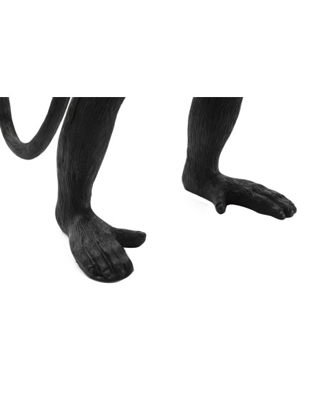 Lampe à poser originale XL Singe debout Hauteur 55 cm en Résine Métal Noir Monkey 