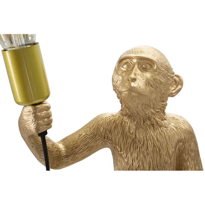 Lampe à poser originale XL Singe debout Hauteur 55 cm en Résine Métal Doré Monkey 