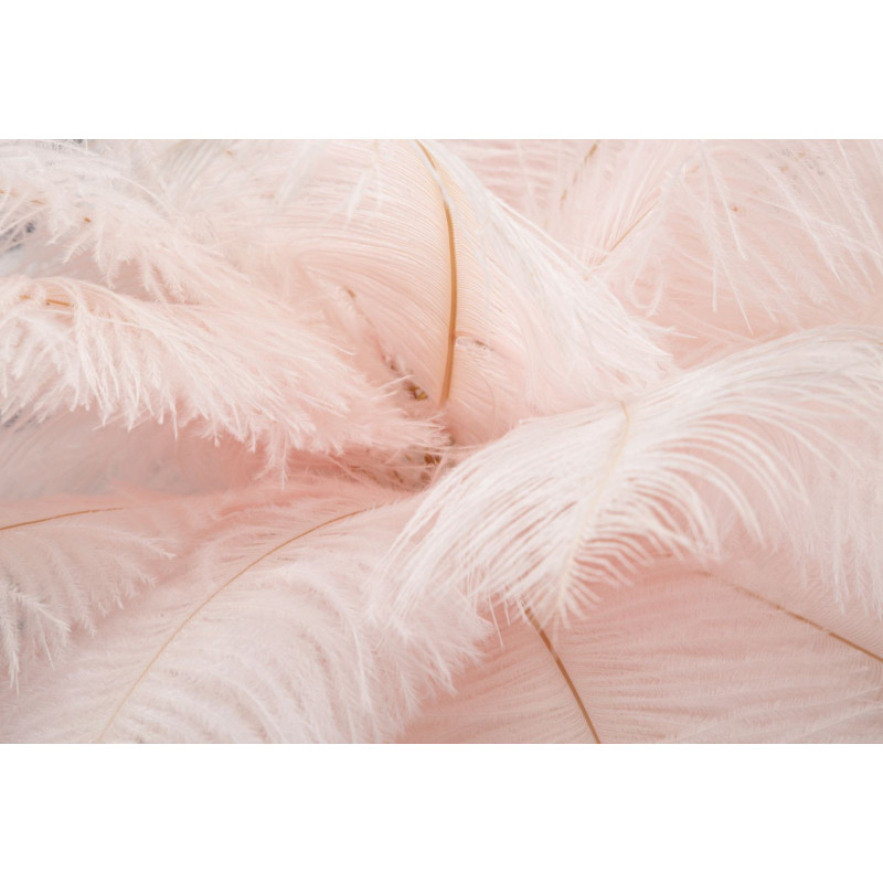 Lampe à poser moderne XL Plumes Hauteur 55 cm en Métal Doré Plastique Rose Palm 