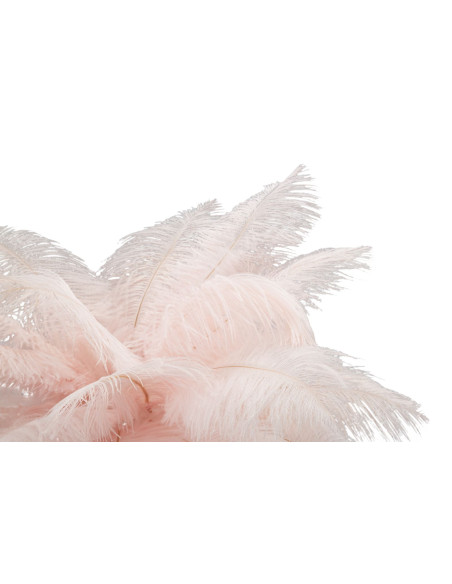 Lampe à poser moderne XL Plumes Hauteur 55 cm en Métal Doré Plastique Rose Palm 