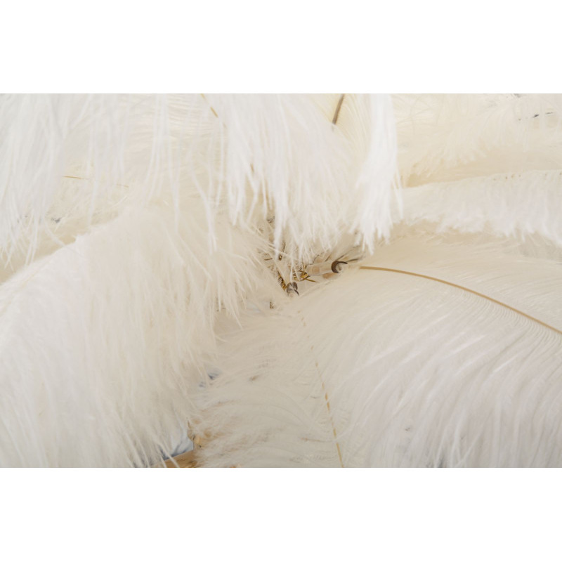 Lampe à poser moderne XL Plumes Hauteur 55 cm en Métal Doré Plastique Blanc Palm 