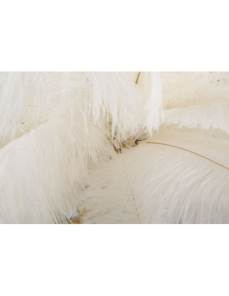 Lampe à poser moderne XL Plumes Hauteur 55 cm en Métal Doré Plastique Blanc Palm 