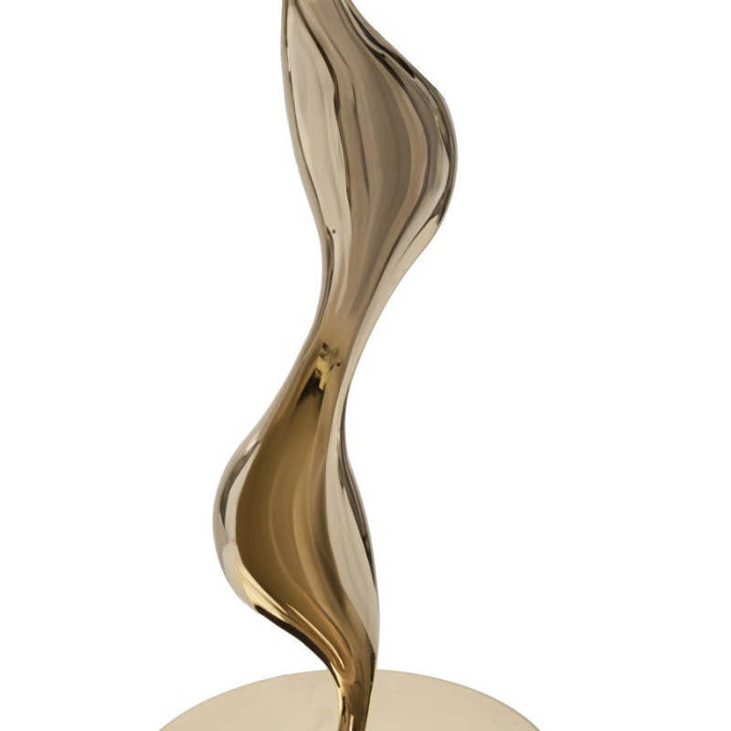 Lampe à poser moderne XL Plumes Hauteur 63 cm en Métal Doré Plastique Rose Slim 