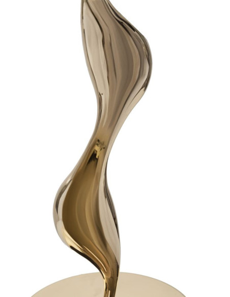 Lampe à poser moderne XL Plumes Hauteur 63 cm en Métal Doré Plastique Rose Slim 