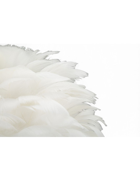 Lampe à poser moderne XL Plumes Hauteur 50 cm en Métal Doré Plastique Blanc Ball Feather 