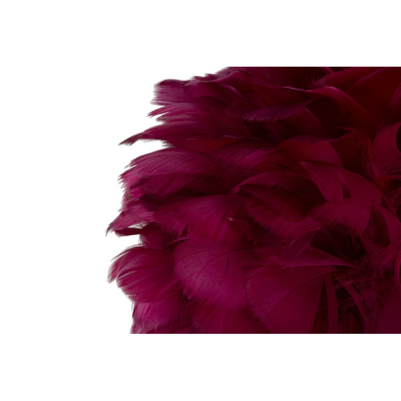 Lampe à poser moderne XL Plumes Hauteur 50 cm en Métal Doré Plastique Rouge bordeaux Ball Feather 