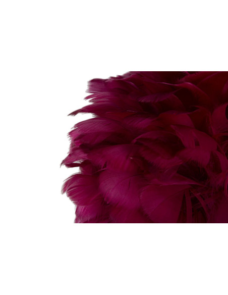 Lampe à poser moderne XL Plumes Hauteur 50 cm en Métal Doré Plastique Rouge bordeaux Ball Feather 