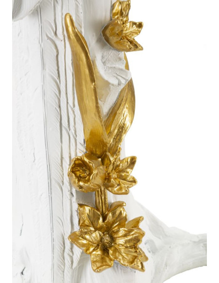 Lampe à poser originale XL Perroquet Hauteur 50 cm en Resine Blanc Doré Pappagallo 