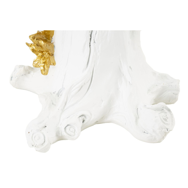 Lampe à poser originale XL Perroquet Hauteur 50 cm en Resine Blanc Doré Pappagallo 