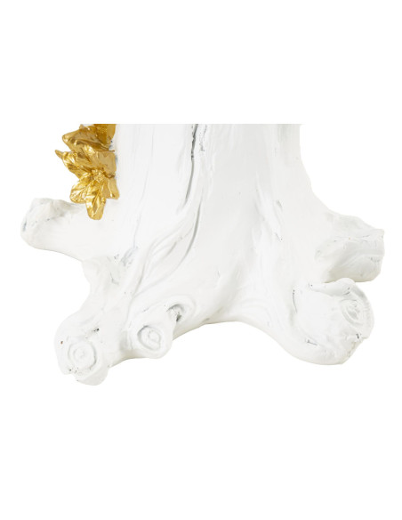Lampe à poser originale XL Perroquet Hauteur 50 cm en Resine Blanc Doré Pappagallo 