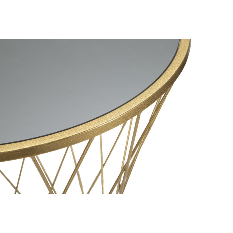 Sellette haute originale Ronde Hauteur 100 cm en Métal Doré Miroir Tower 