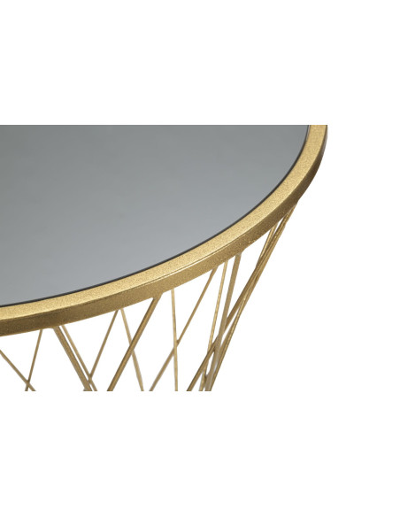 Sellette haute originale Ronde Hauteur 100 cm en Métal Doré Miroir Tower 