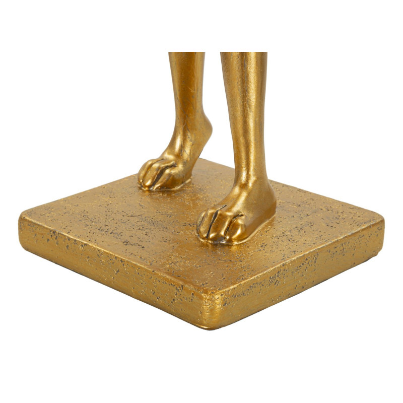 Lampe à poser originale Lapin debout Hauteur 47 cm en Résine Doré Tissu Blanc Rabbit 