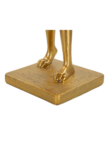 Lampe à poser originale Lapin debout Hauteur 47 cm en Résine Doré Tissu Blanc Rabbit 