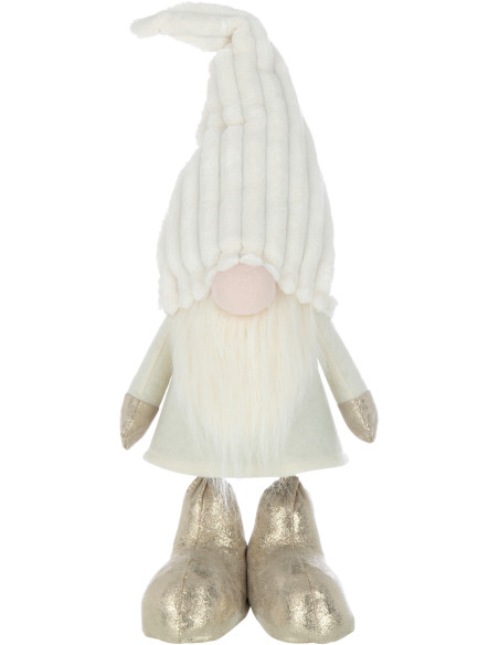 Décoration de Noël XL Lutin debout 60 cm en Polyester Blanc Beige - 1