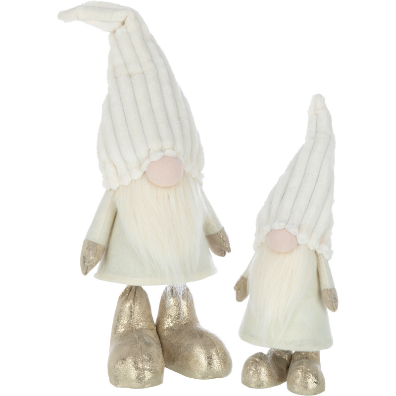 Décoration de Noël XL Lutin debout 60 cm en Polyester Blanc Beige - 2