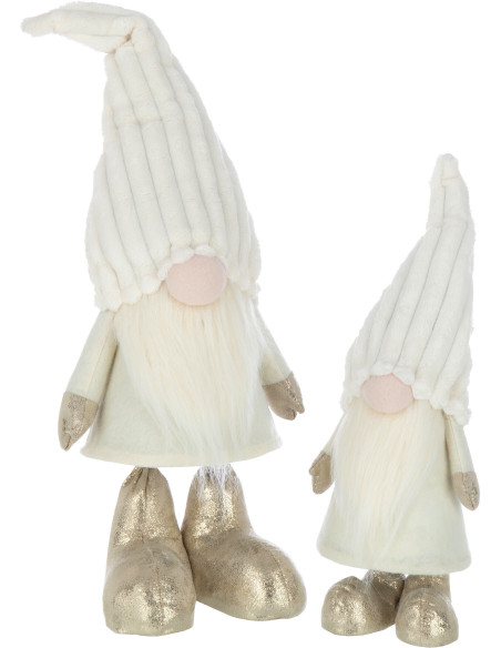 Décoration de Noël XL Lutin debout 60 cm en Polyester Blanc Beige - 2