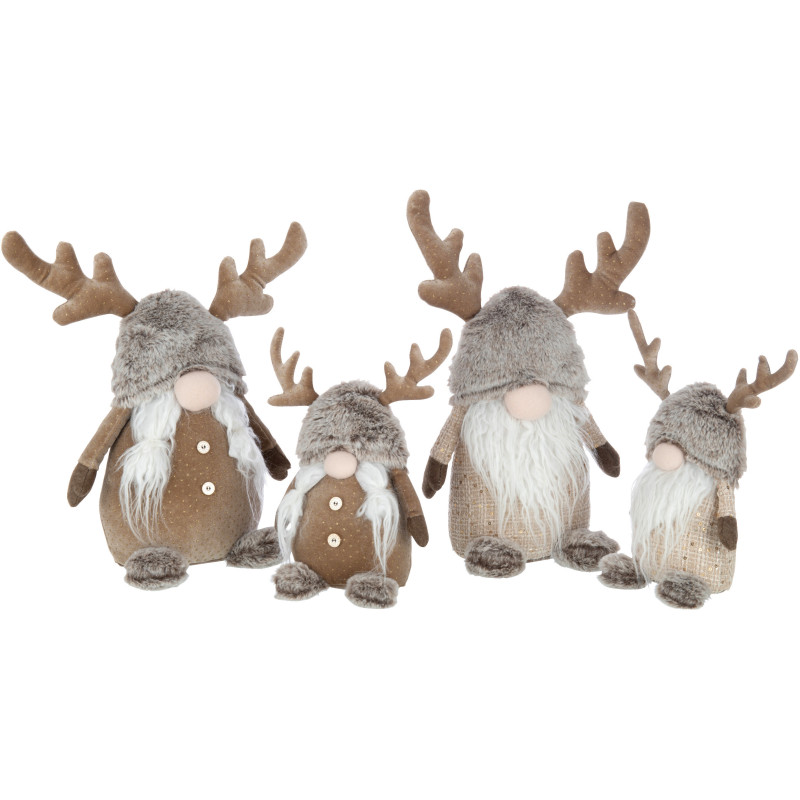 Décoration de Noël Lutin avec bois 35 cm en Polyester Gris Marron (Lot de 2) - 2