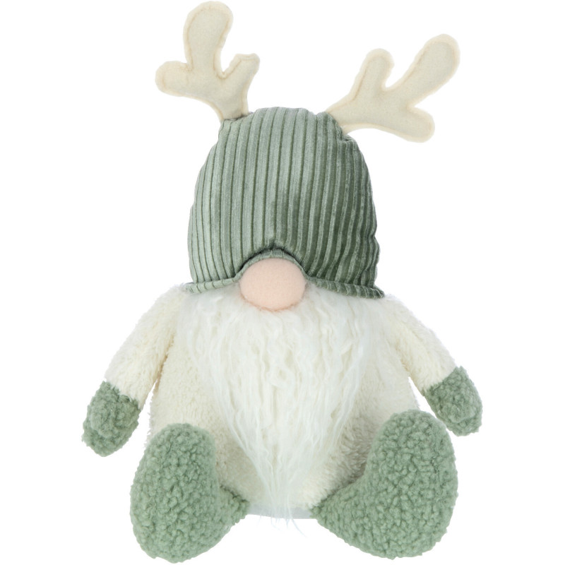 Décoration de Noël Lutin avec bois 45 cm en Polyester Vert Beige - 1