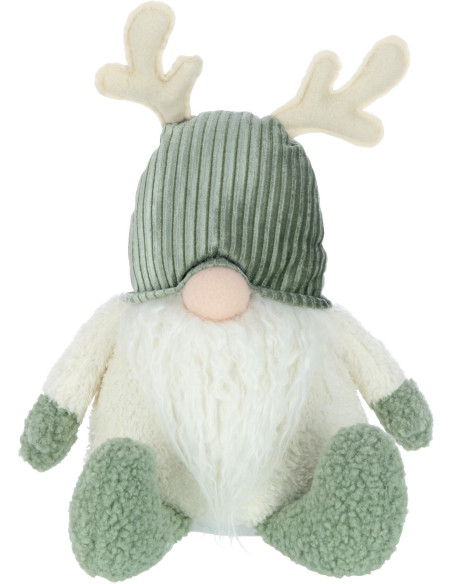 Décoration de Noël Lutin avec bois 45 cm en Polyester Vert Beige - 1