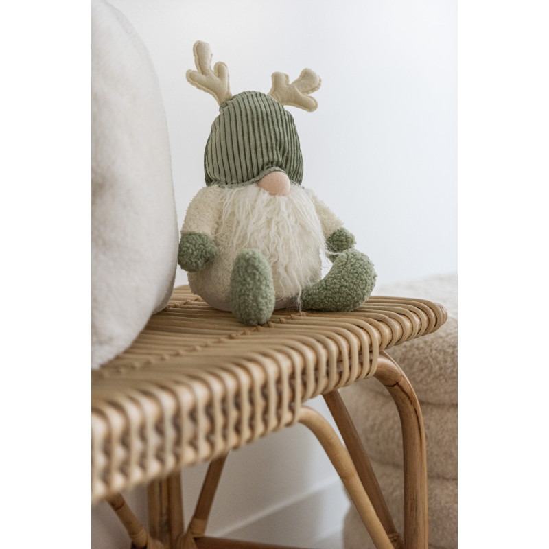 Décoration de Noël Lutin avec bois 45 cm en Polyester Vert Beige - 2