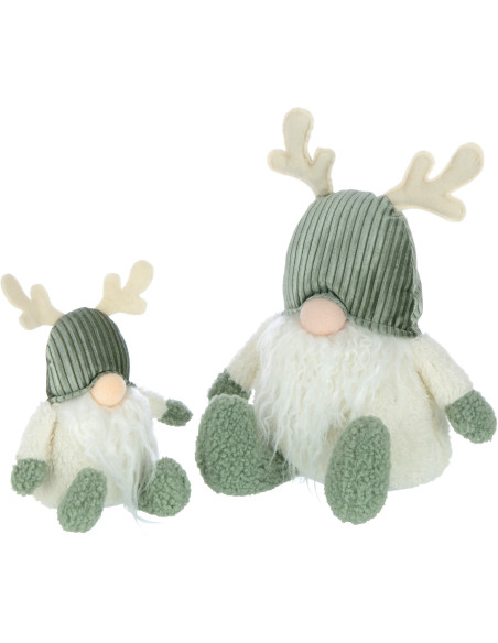 Décoration de Noël Lutin avec bois 45 cm en Polyester Vert Beige - 3