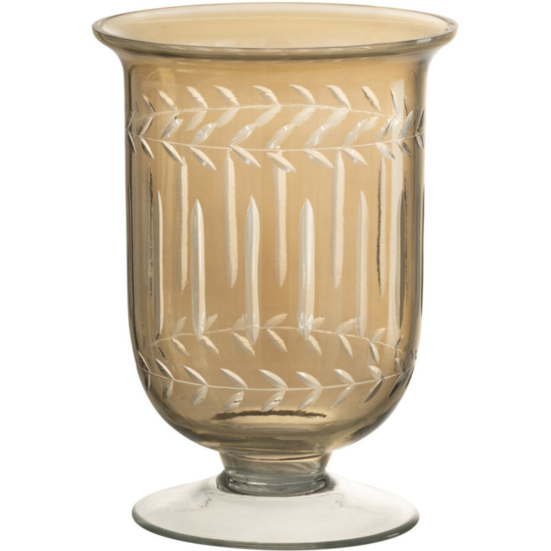 Vase Amphore Roman Hauteur 15 cm en Verre Gris Sur Pied - 1