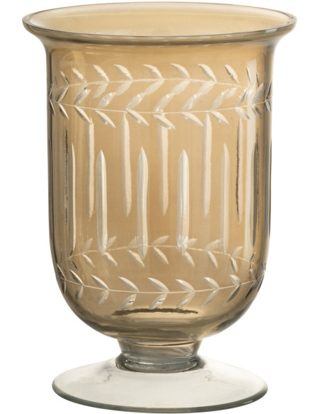 Vase Amphore Roman Hauteur 15 cm en Verre Gris Sur Pied - 1