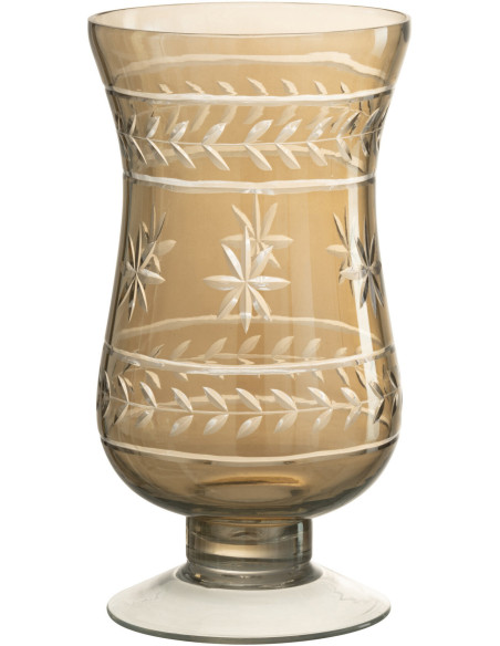 Vase Amphore Roman Hauteur 20 cm en Verre Gris Sur Pied - 1