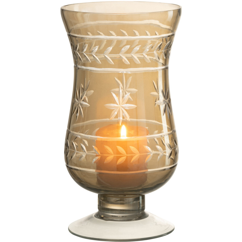 Vase Amphore Roman Hauteur 20 cm en Verre Gris Sur Pied - 3