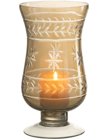 Vase Amphore Roman Hauteur 20 cm en Verre Gris Sur Pied - 3