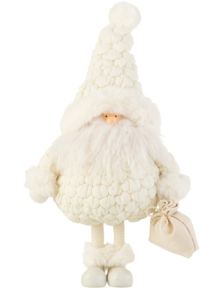 Statue déco XL Père Noël Nico en Polyester Blanc Résine - 1