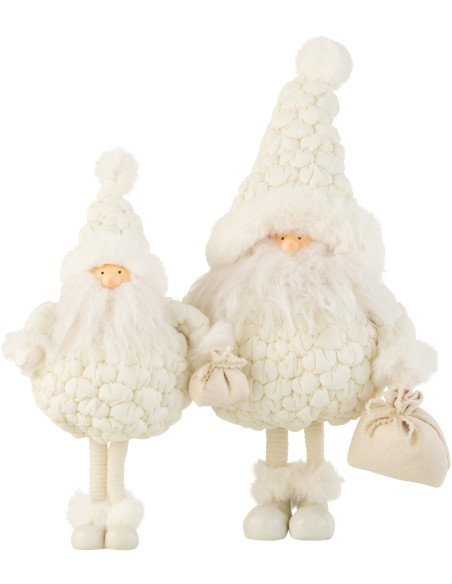 Statue déco XL Père Noël Nico en Polyester Blanc Résine - 2