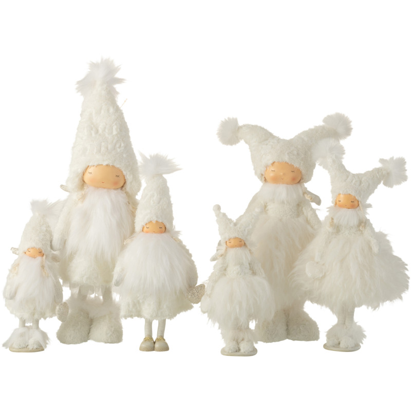 Décoration de Noël Ange coeur 50 cm en Polyester Blanc (Lot de 2) - 2
